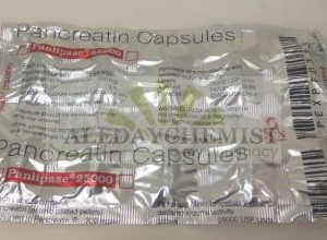 Panlipase Lipase 25000 u, protease 62500 u, amylase 74700 u.